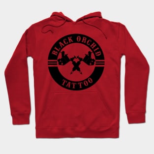 Black Orchid tattoo circle logo Hoodie